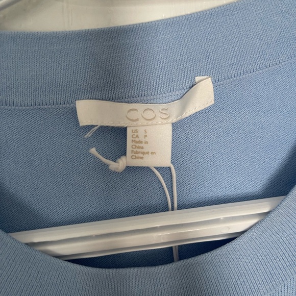 COS Blue Ruffle Sleeve Top - Picture 2 of 6